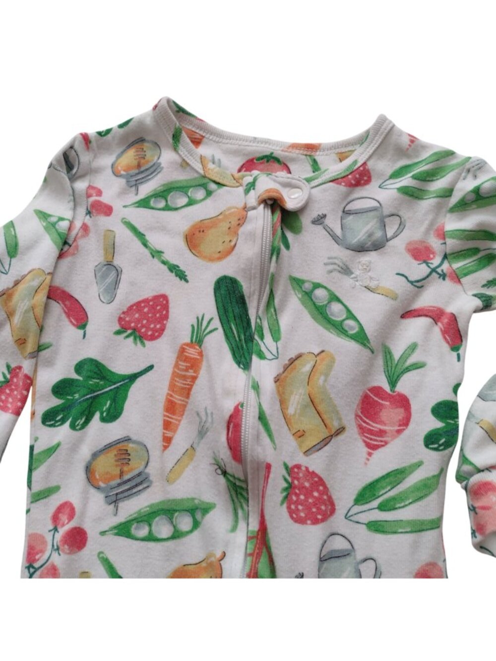 Baby Gap Organic Cotton Pajamas 18-24 M Floral Veggie Printed One Piece - Picture 4 of 10